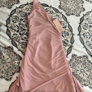 Elegant Mauve One-Shoulder Dress